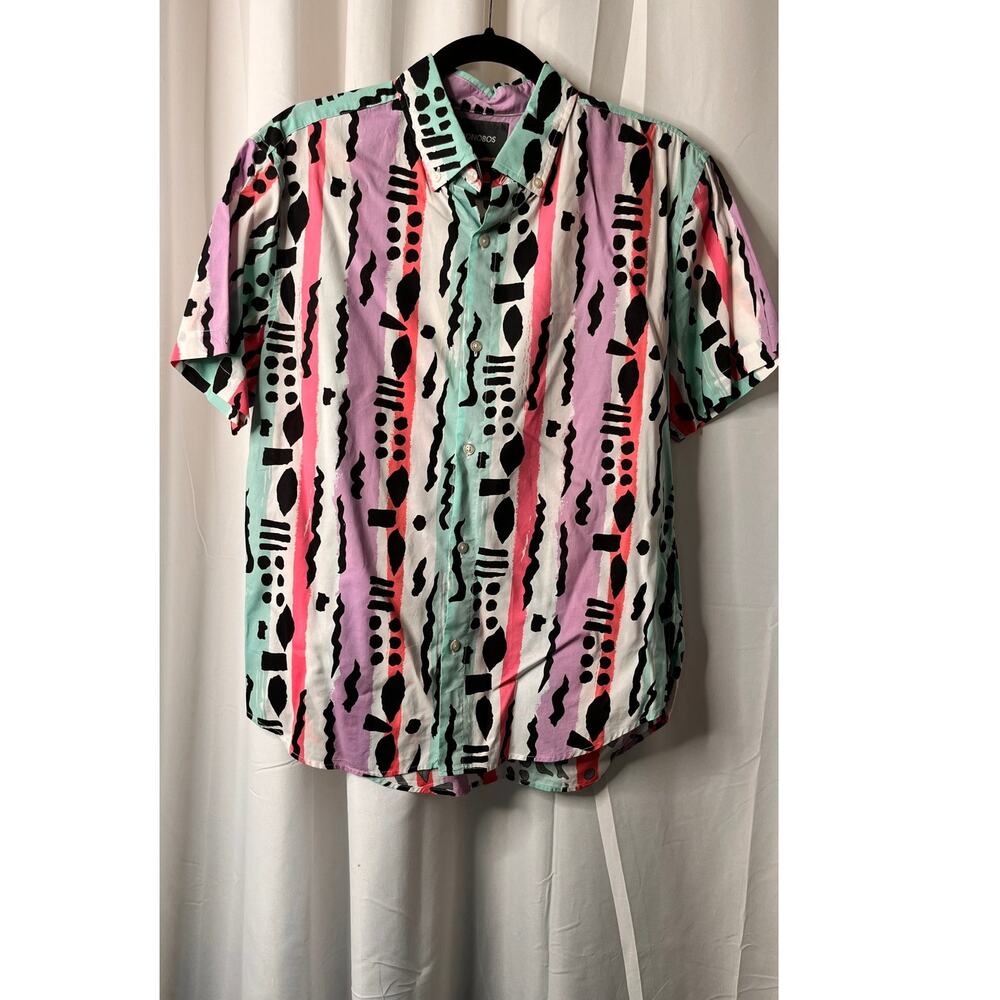 Bonobos Riviera Short Sleeve 90's Bold Geometric Abstract M